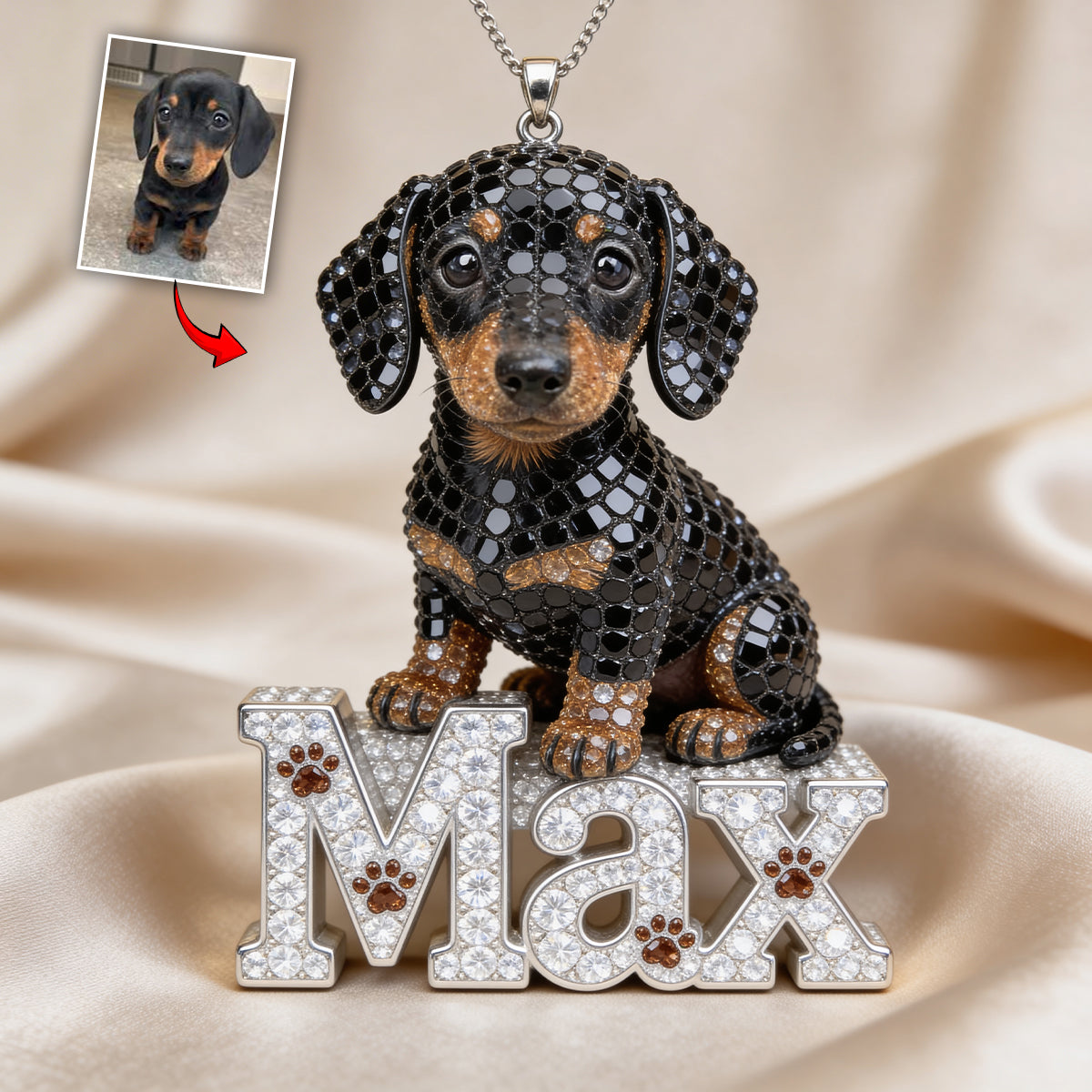 Geschenk für Tierliebhaber, Hundeliebhaber - Personalisierte Hundehalskette aus Metall