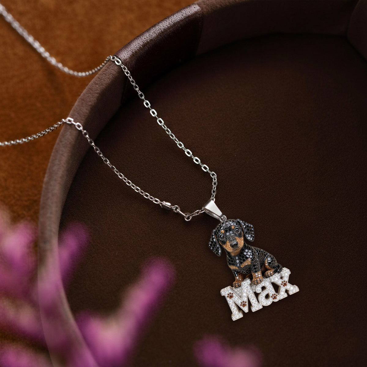 Geschenk für Tierliebhaber, Hundeliebhaber - Personalisierte Hundehalskette aus Metall