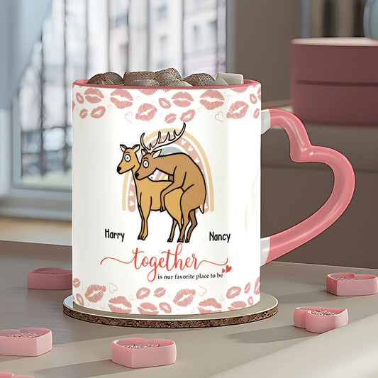 Ich liebe dich – Personalisierte Tasse mit Jagdherz-Henkel