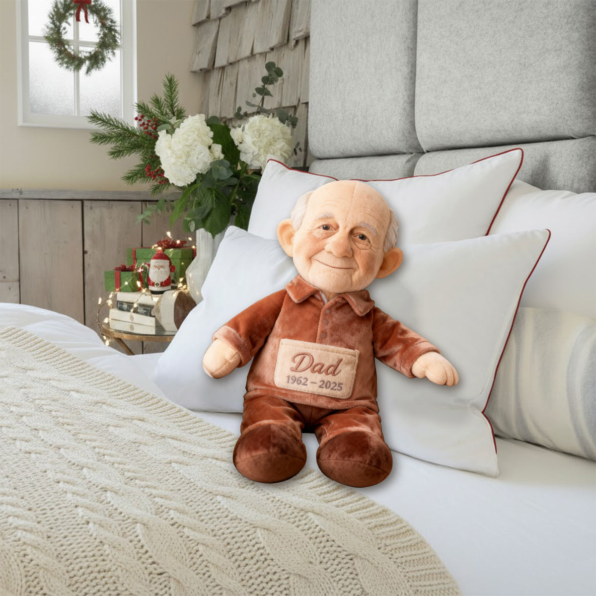 Individuell gestaltbares Erinnerungskissen aus Kunstfell nach Foto – personalisiertes Kissen in Fellform