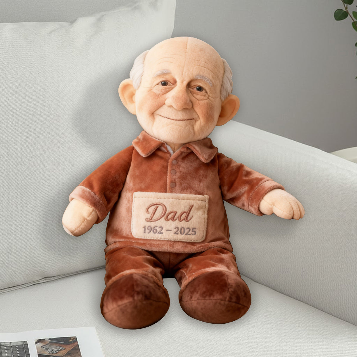 Individuell gestaltbares Erinnerungskissen aus Kunstfell nach Foto – personalisiertes Kissen in Fellform