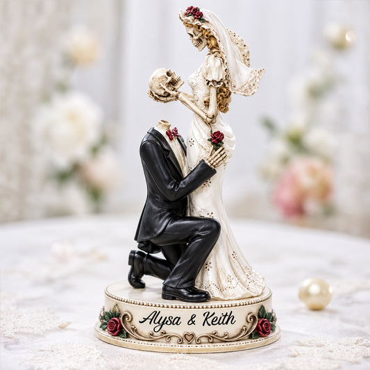Skull Paar Hochzeitstorte Topper - Personalisierte Premium 3D Figur