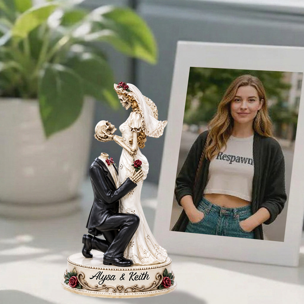 Skull Paar Hochzeitstorte Topper - Personalisierte Premium 3D Figur