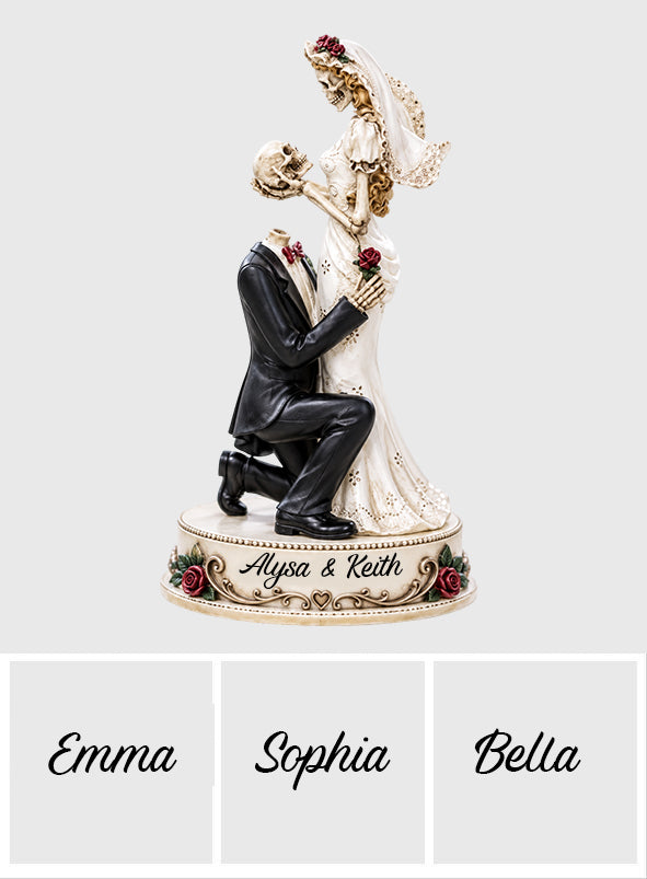 Skull Paar Hochzeitstorte Topper - Personalisierte Premium 3D Figur