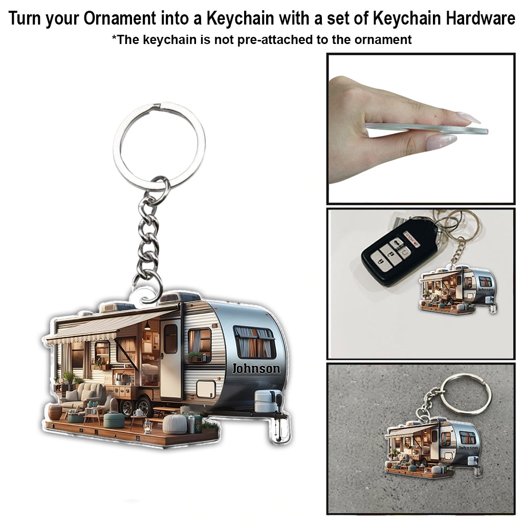 Personalized Travel Trailer Camping - Personalized Camping Ornament