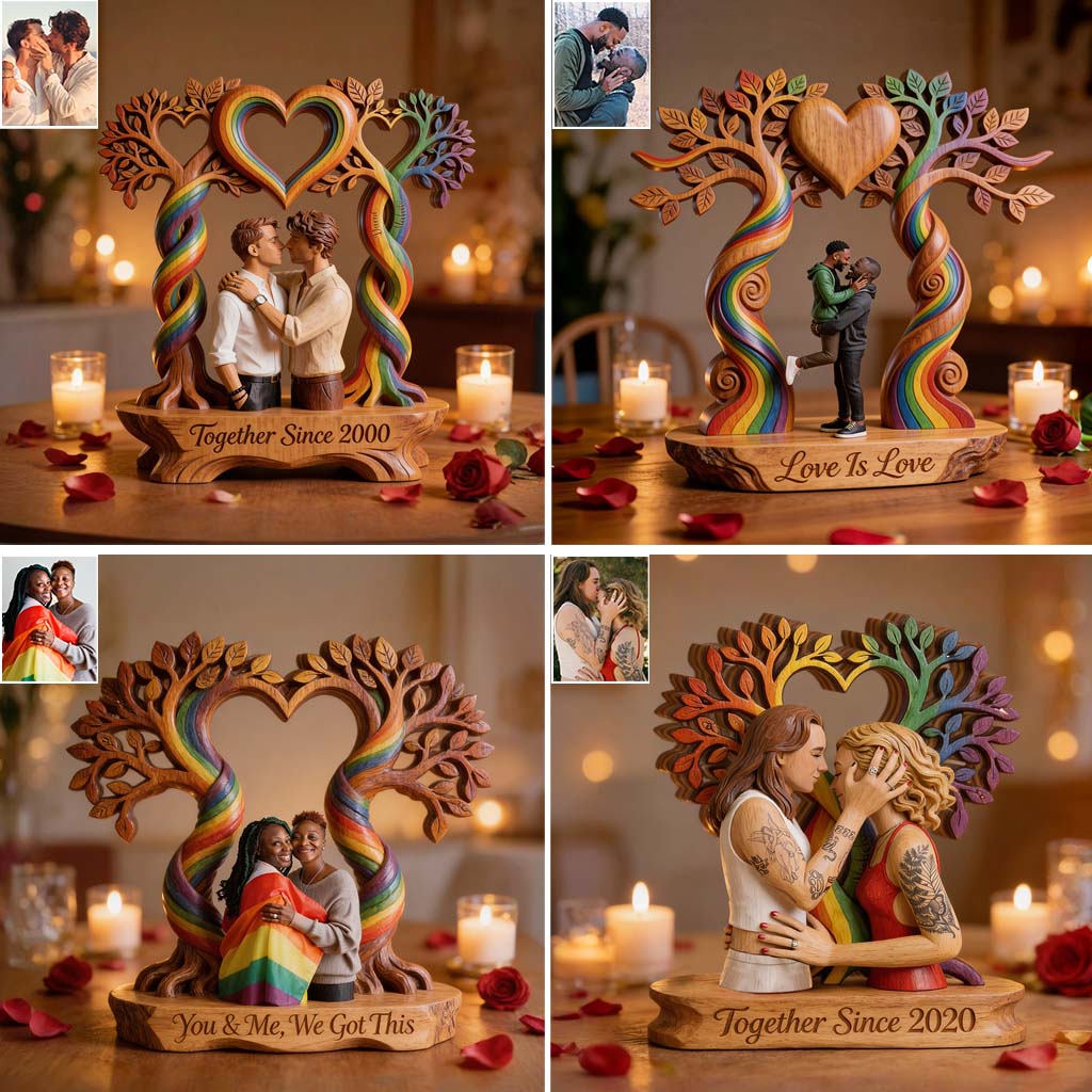 Individuelles Foto, Liebe ist Liebe - Personalisierte LGBT Unterstützung Holzschild