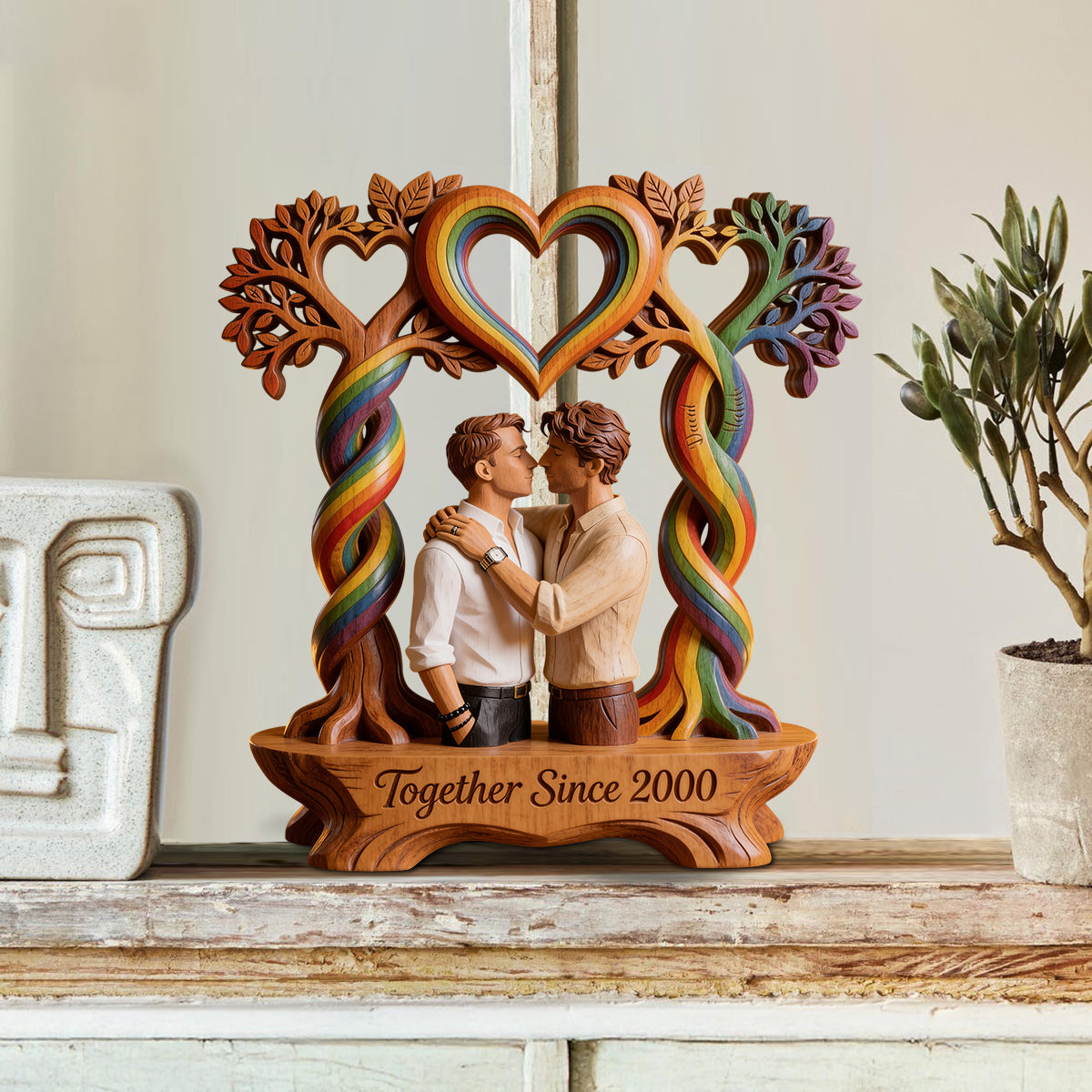 Individuelles Foto, Liebe ist Liebe - Personalisierte LGBT Unterstützung Holzschild