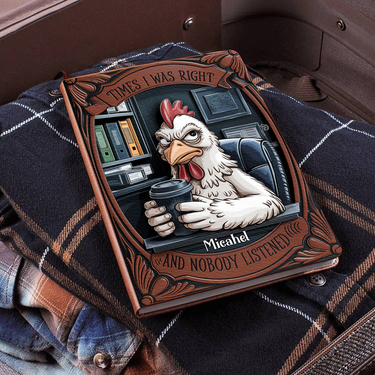 Zeiten, in denen ich Recht hatte und niemand zuhörte – Personalisiertes Lederjournal für Kollegen