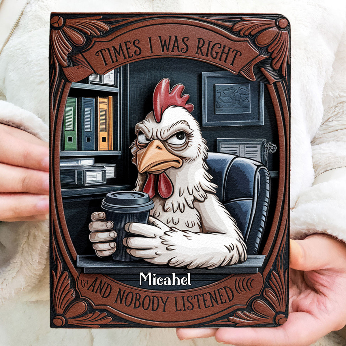 Zeiten, in denen ich Recht hatte und niemand zuhörte – Personalisiertes Lederjournal für Kollegen