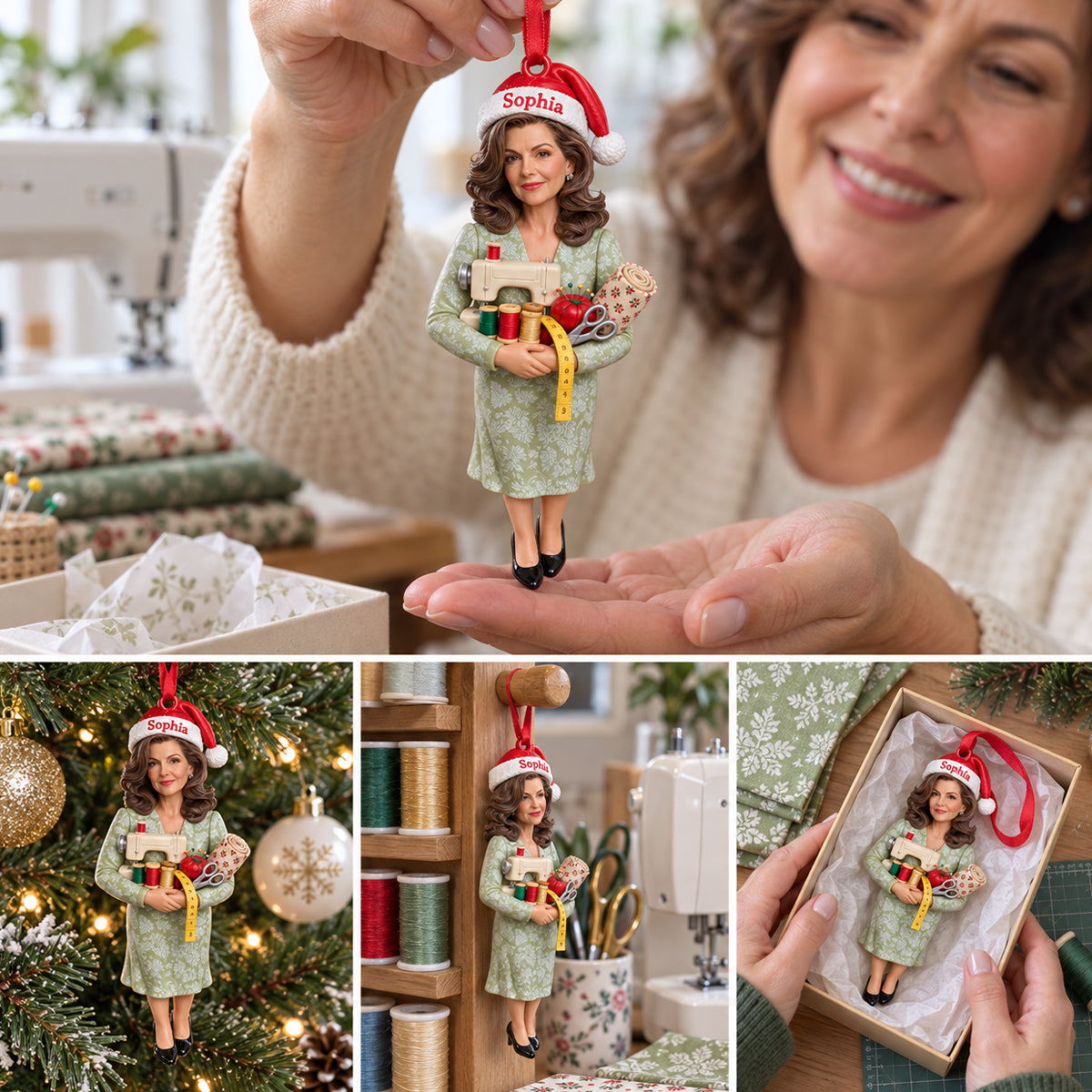 Love Sewing - Personalized Sewing Premium 3D Ornament
