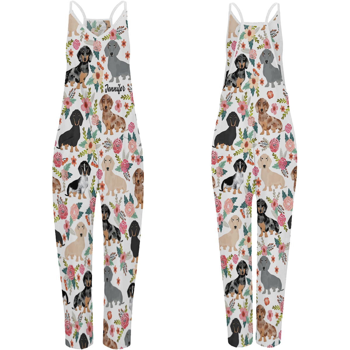 Niedliche Dackel – personalisierte Dackel-Overalls/Strampler in lockerer Passform