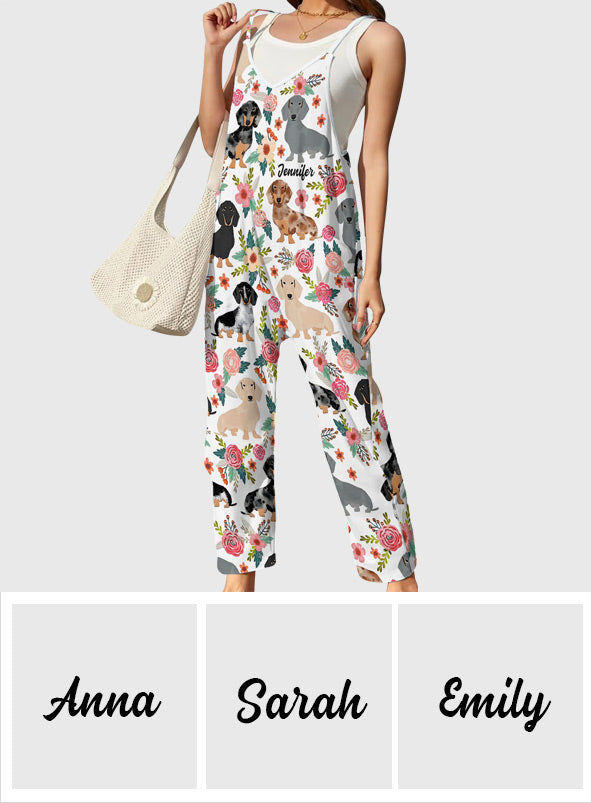Niedliche Dackel – personalisierte Dackel-Overalls/Strampler in lockerer Passform