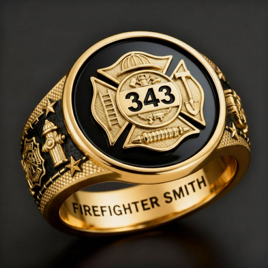 Strong One - Personalized Firefighter Signet Ring