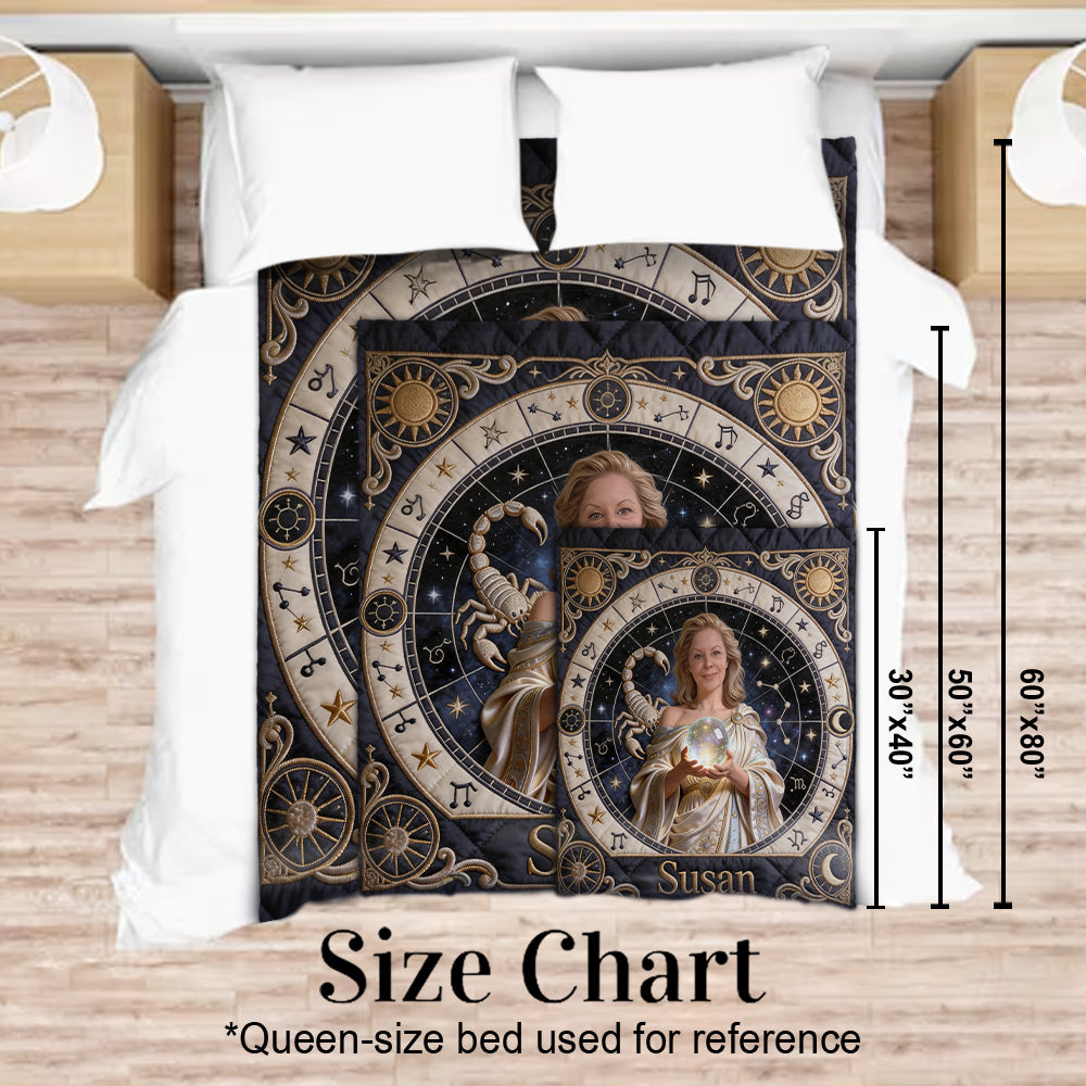Custom Any Photo, Zodiac Sign - Personalized Horoscope Blanket