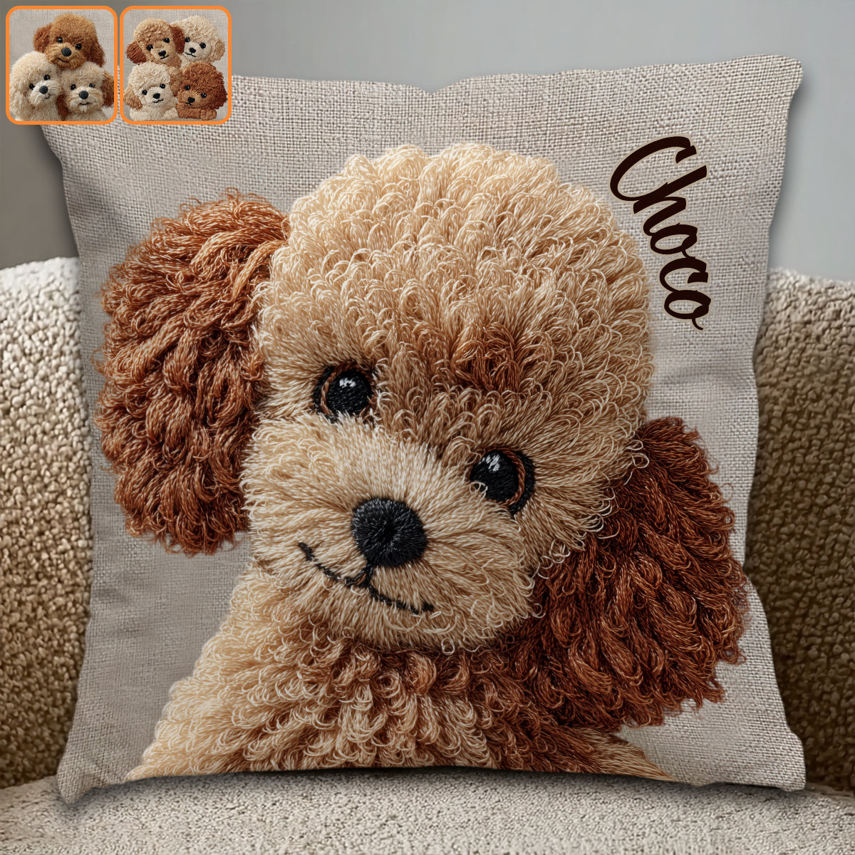 Cute Poodles - Personalized Poodles Throw Pillow