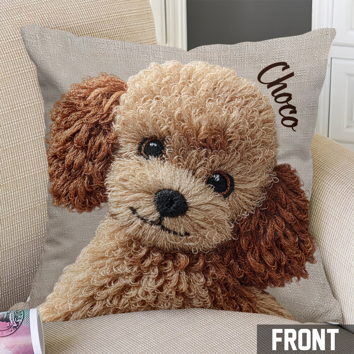 Cute Poodles - Personalized Poodles Throw Pillow