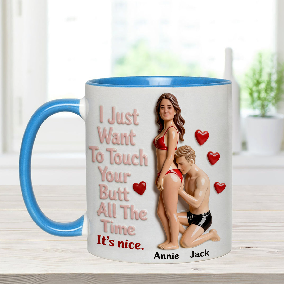 Custom From Any Photo - Personalized Spicy Couple Set Accent Mug with Acrylic Stirrers