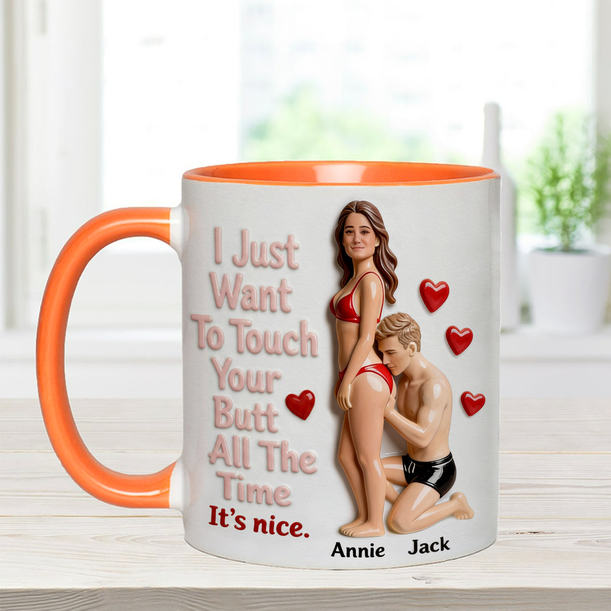 Custom From Any Photo - Personalized Spicy Couple Set Accent Mug with Acrylic Stirrers