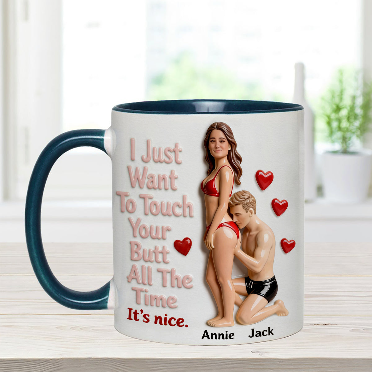Custom From Any Photo - Personalized Spicy Couple Set Accent Mug with Acrylic Stirrers
