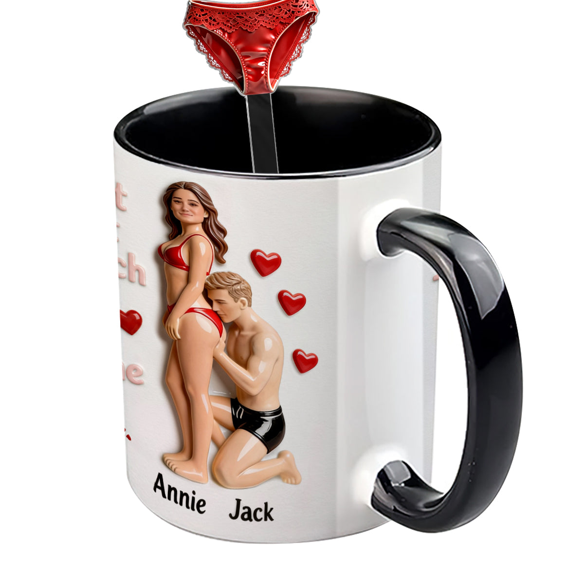 Custom From Any Photo - Personalized Spicy Couple Set Accent Mug with Acrylic Stirrers