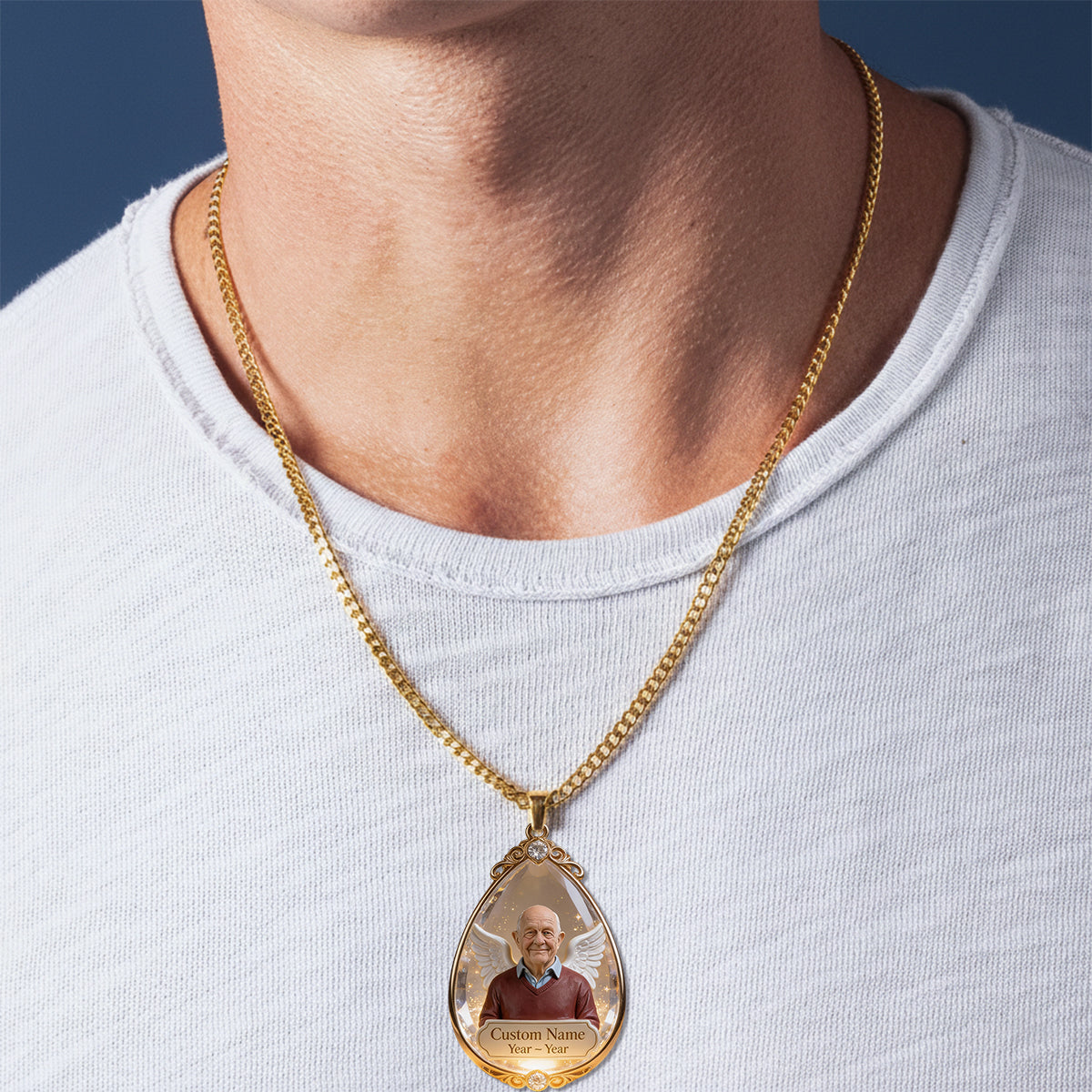 Mitfühlendes Geschenk in Form einer Träne – Personalisierte Gedenkkette mit Anhänger aus Metall