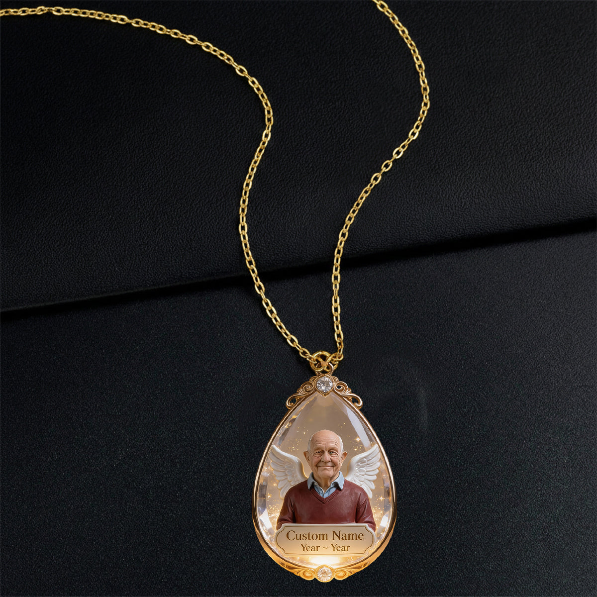 Mitfühlendes Geschenk in Form einer Träne – Personalisierte Gedenkkette mit Anhänger aus Metall