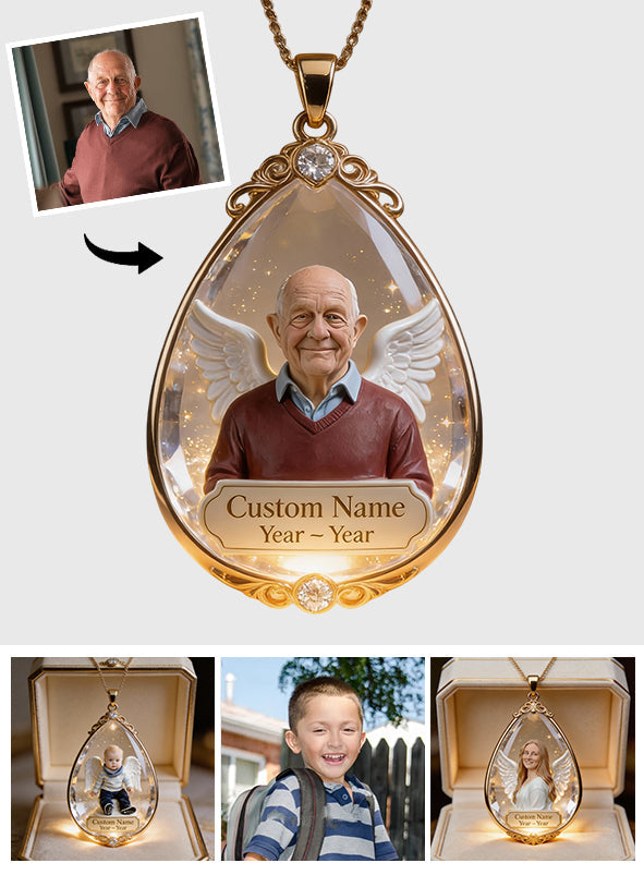 Mitfühlendes Geschenk in Form einer Träne – Personalisierte Gedenkkette mit Anhänger aus Metall