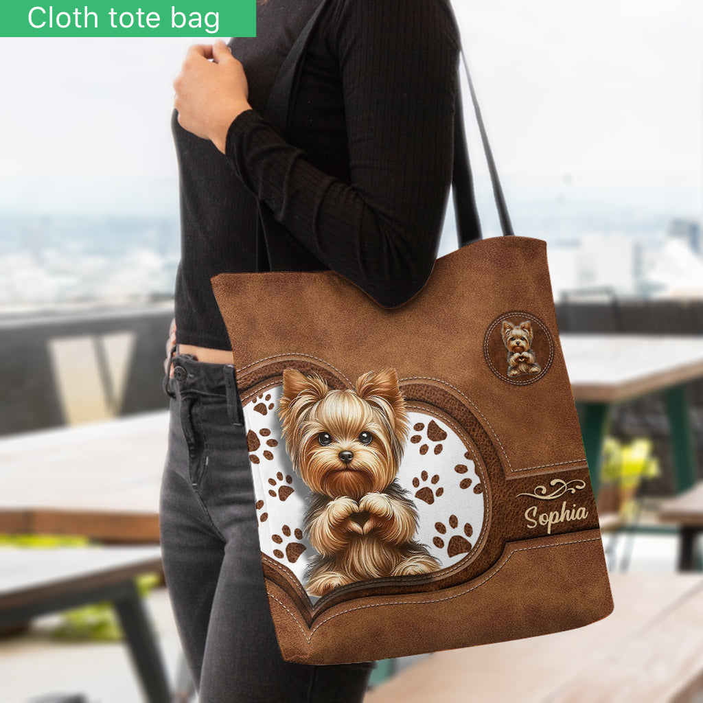 Cute Yorkshire Terrier - Personalized Dog Tote Bag