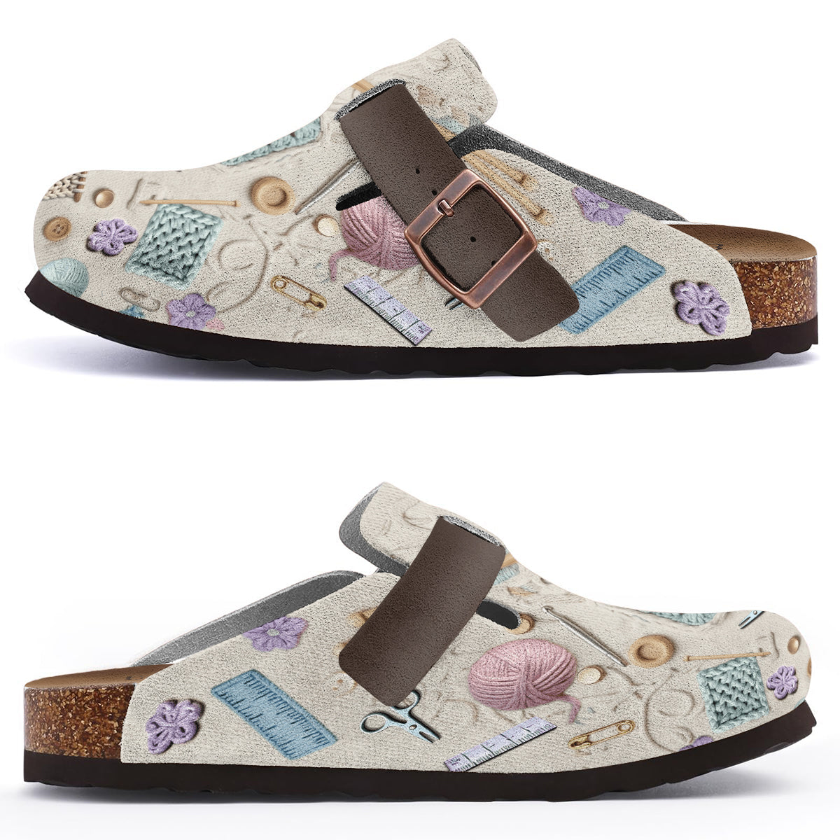 Crocheting Makes Me Happy - Personalized Crocheting Clogs With Arch Support