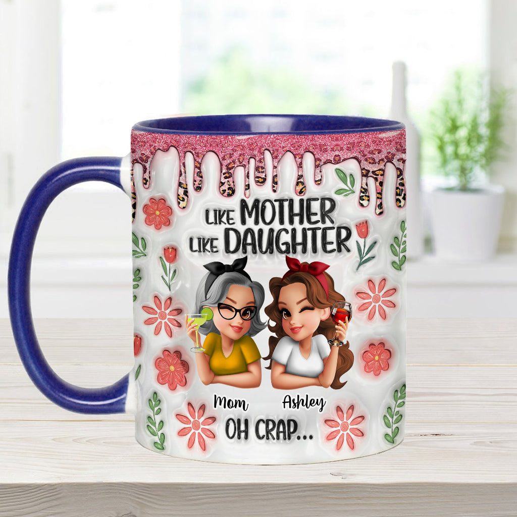 Wie die Mutter, so die Tochter – Personalisierte Tasse mit Muttermotiv