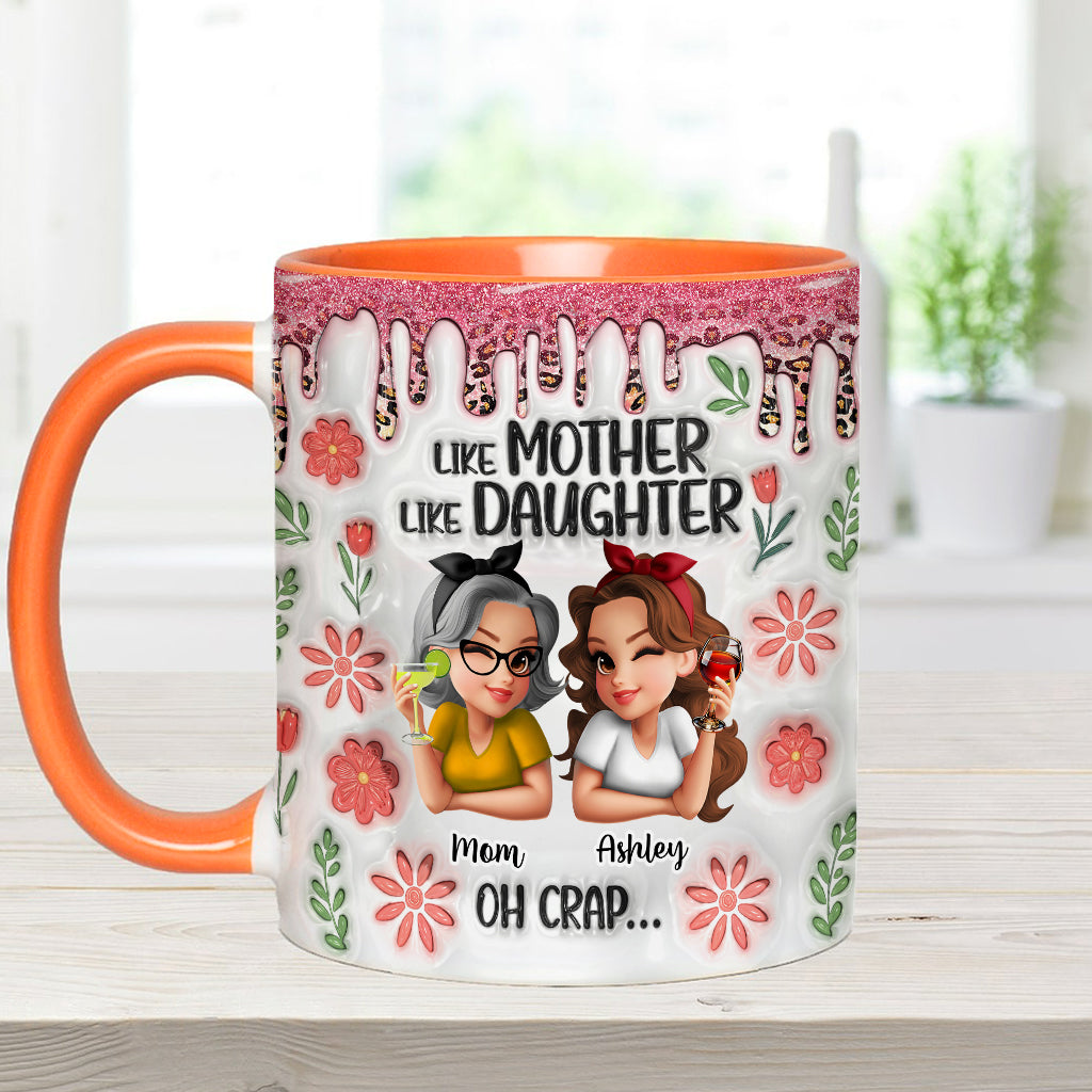 Wie die Mutter, so die Tochter – Personalisierte Tasse mit Muttermotiv