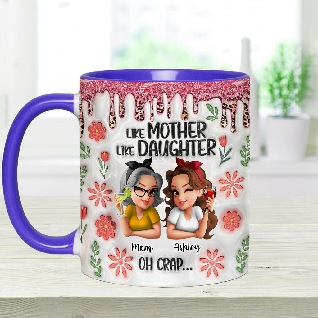 Wie die Mutter, so die Tochter – Personalisierte Tasse mit Muttermotiv