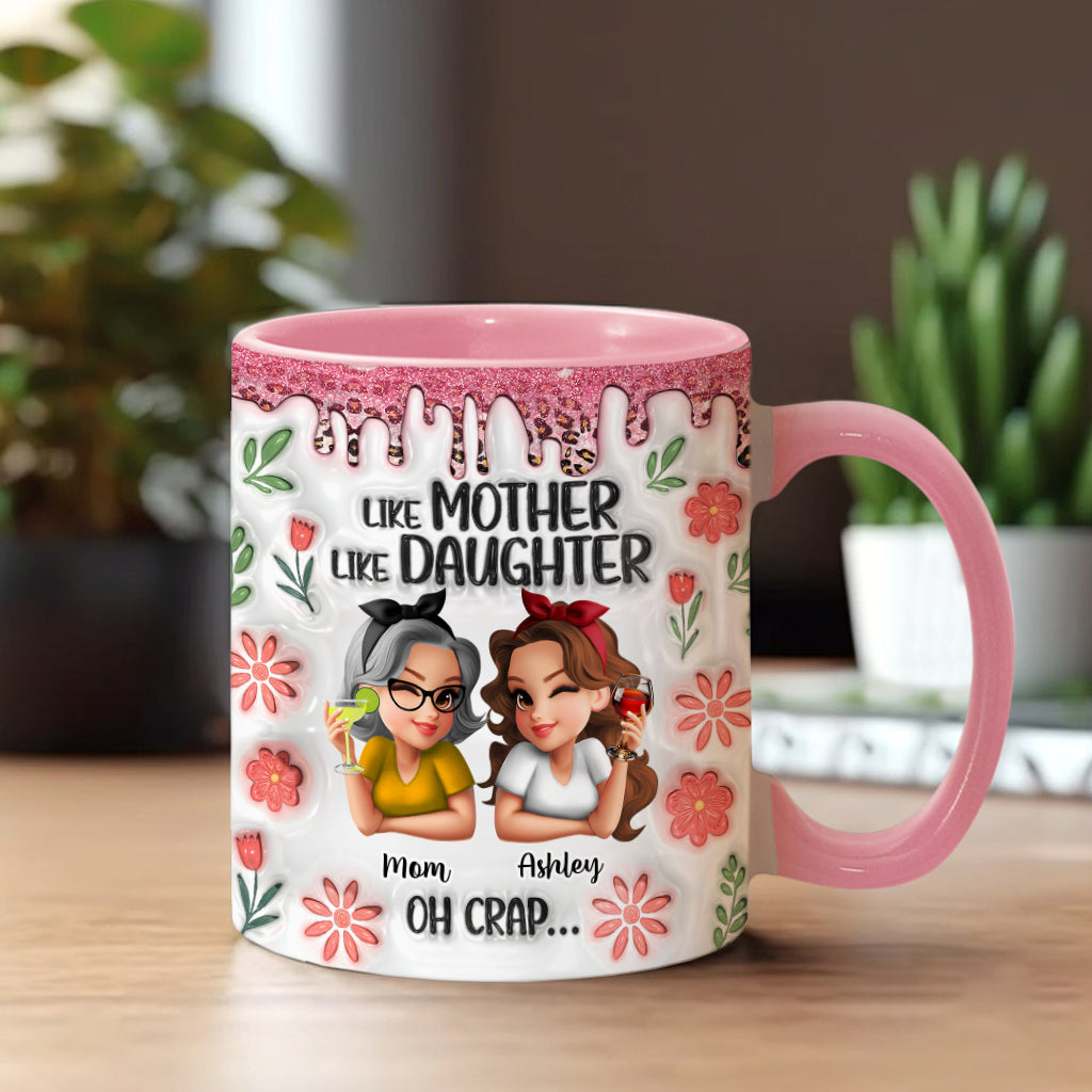 Wie die Mutter, so die Tochter – Personalisierte Tasse mit Muttermotiv