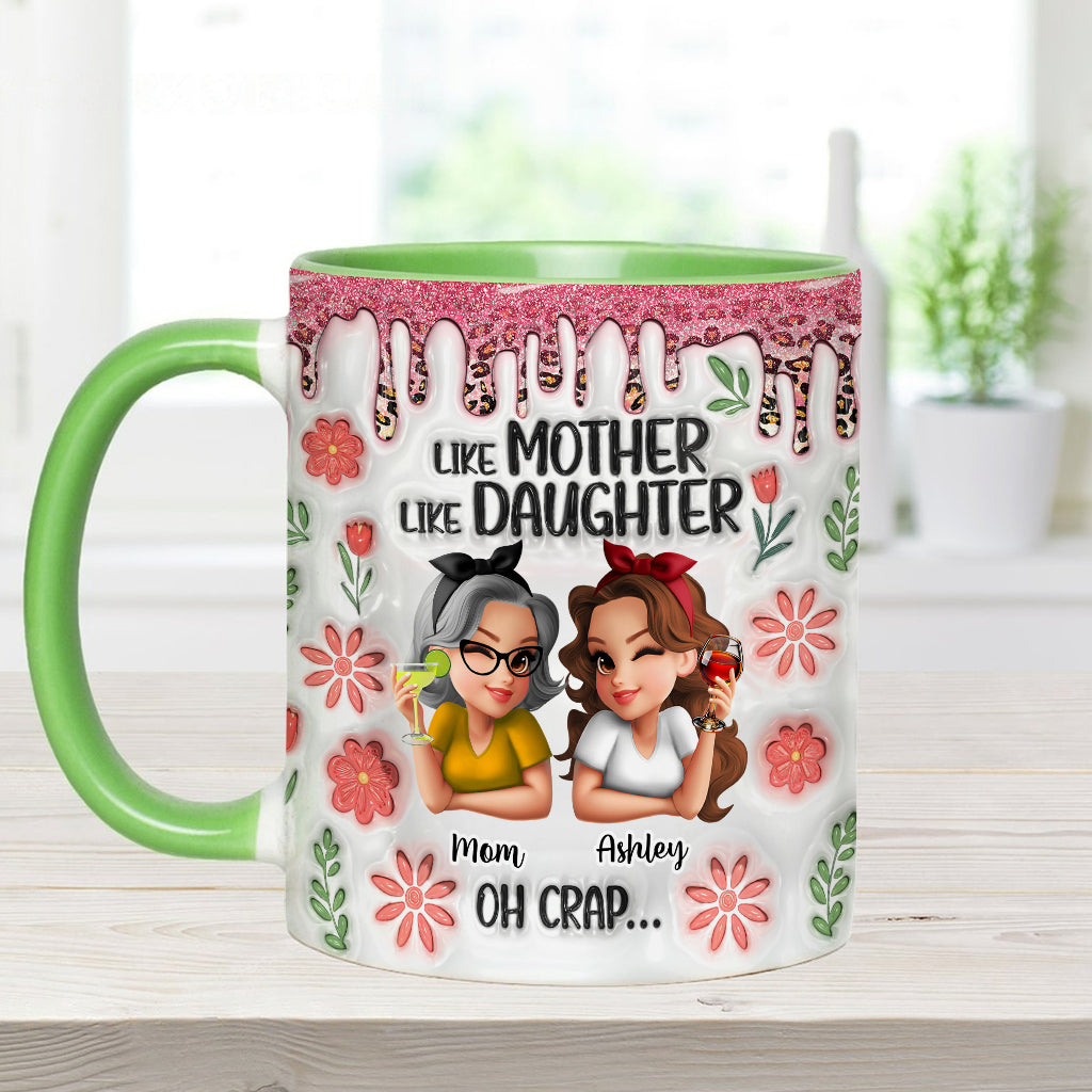 Wie die Mutter, so die Tochter – Personalisierte Tasse mit Muttermotiv