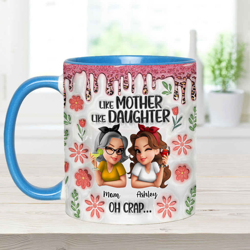 Wie die Mutter, so die Tochter – Personalisierte Tasse mit Muttermotiv