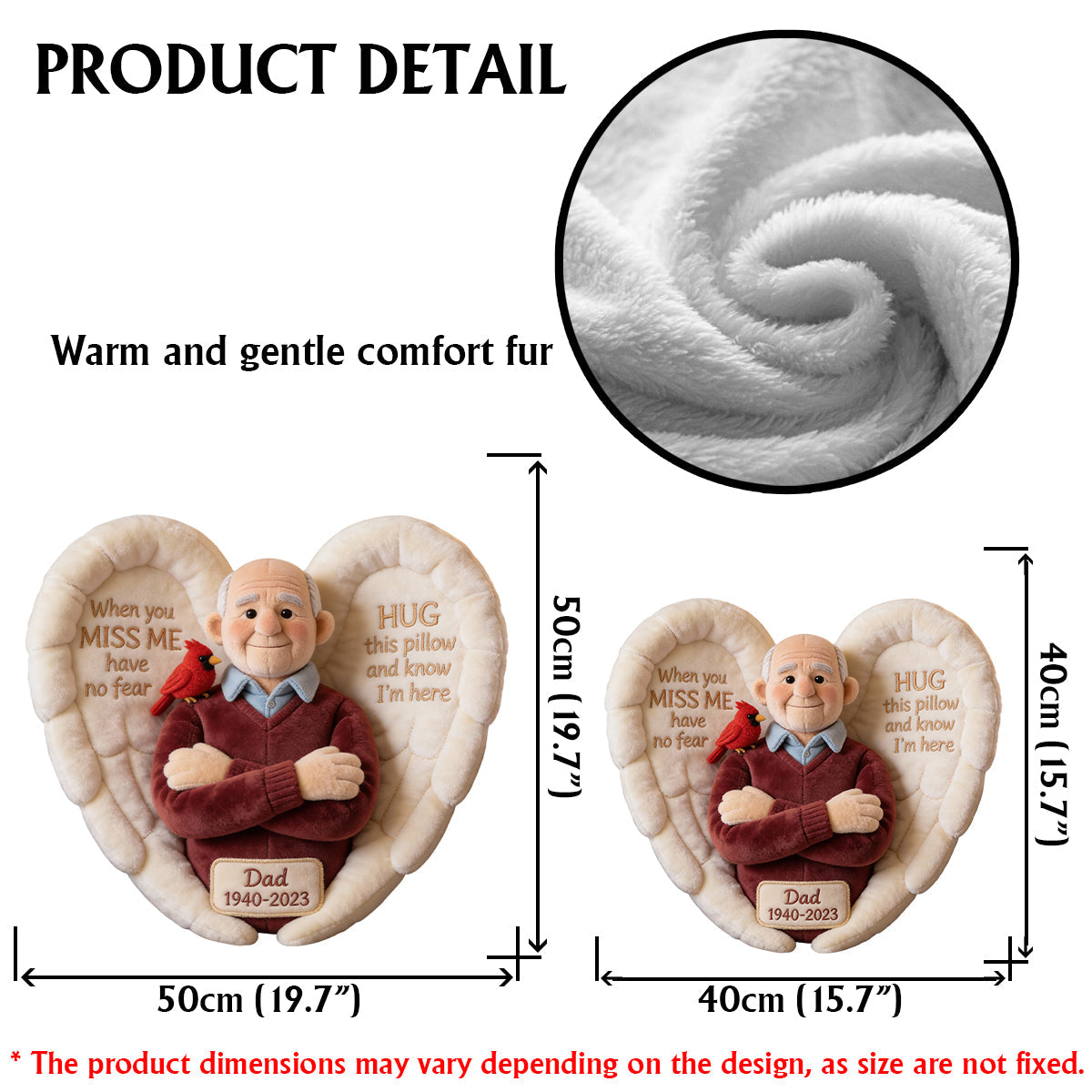 Individuell gestaltetes Kissen nach Foto – Wenn du mich vermisst – Personalisiertes Erinnerungskissen in Fellform aus Kunstfell