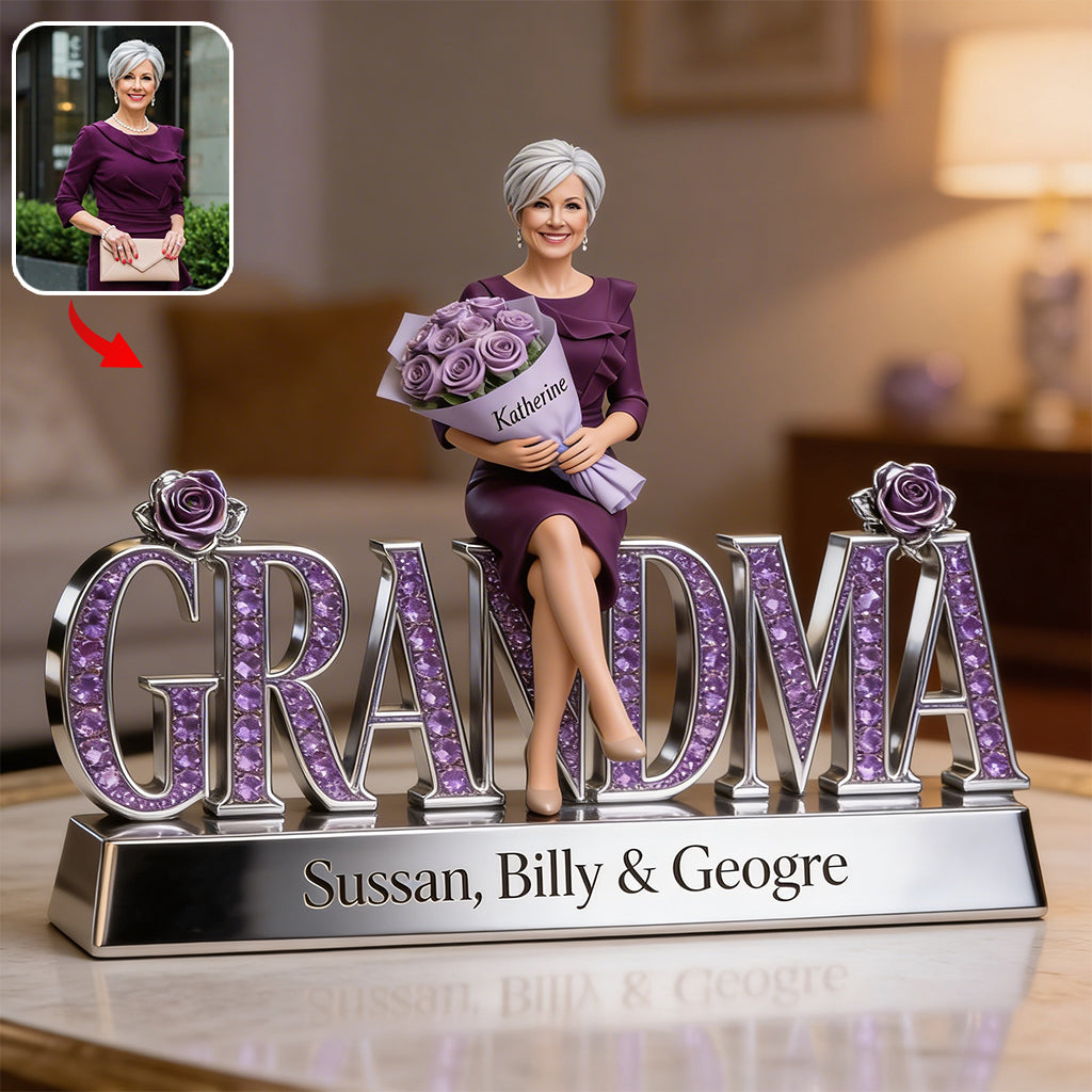 Custom Any Photo Gift For Mom/Grandma - Personalized Mother Custom Shaped Acrylic Plaque