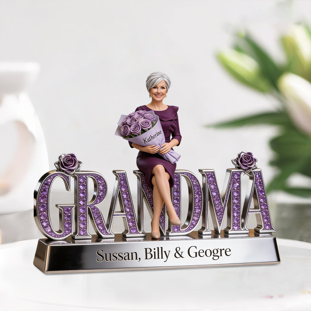 Custom Any Photo Gift For Mom/Grandma - Personalized Mother Custom Shaped Acrylic Plaque