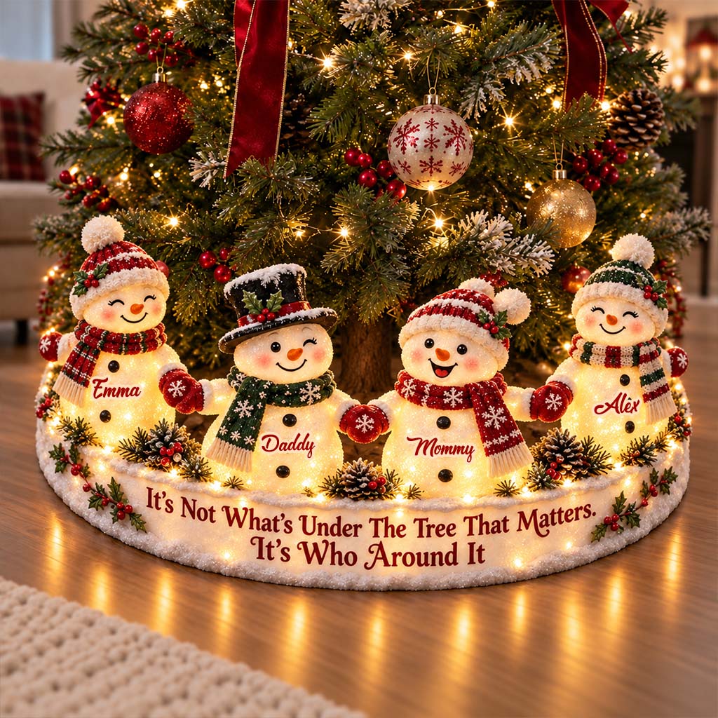 Around Christmas Tree - Personalized Family LED Light Tree Collar