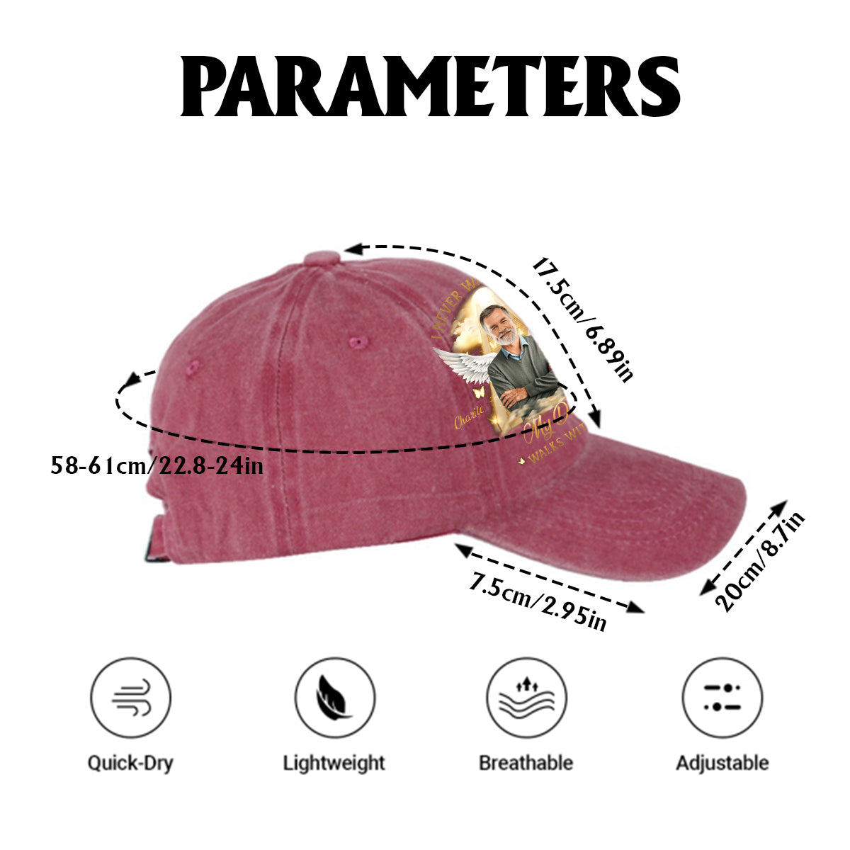 Ich gehe niemals allein – Personalisierte Gedenk-Jeanskappe