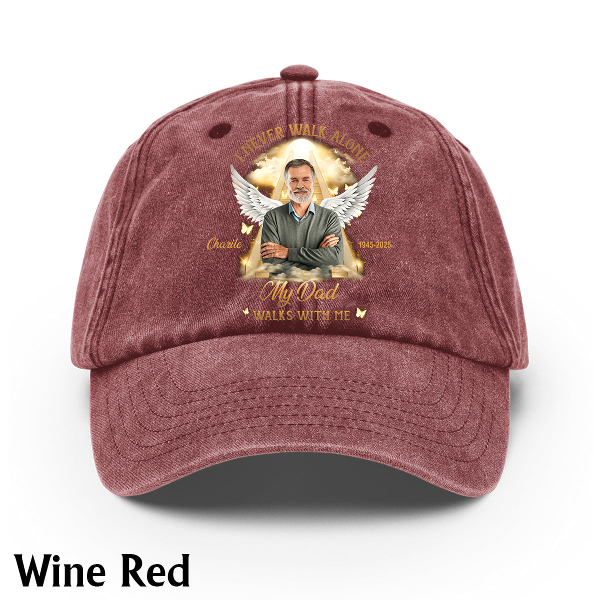 Ich gehe niemals allein – Personalisierte Gedenk-Jeanskappe