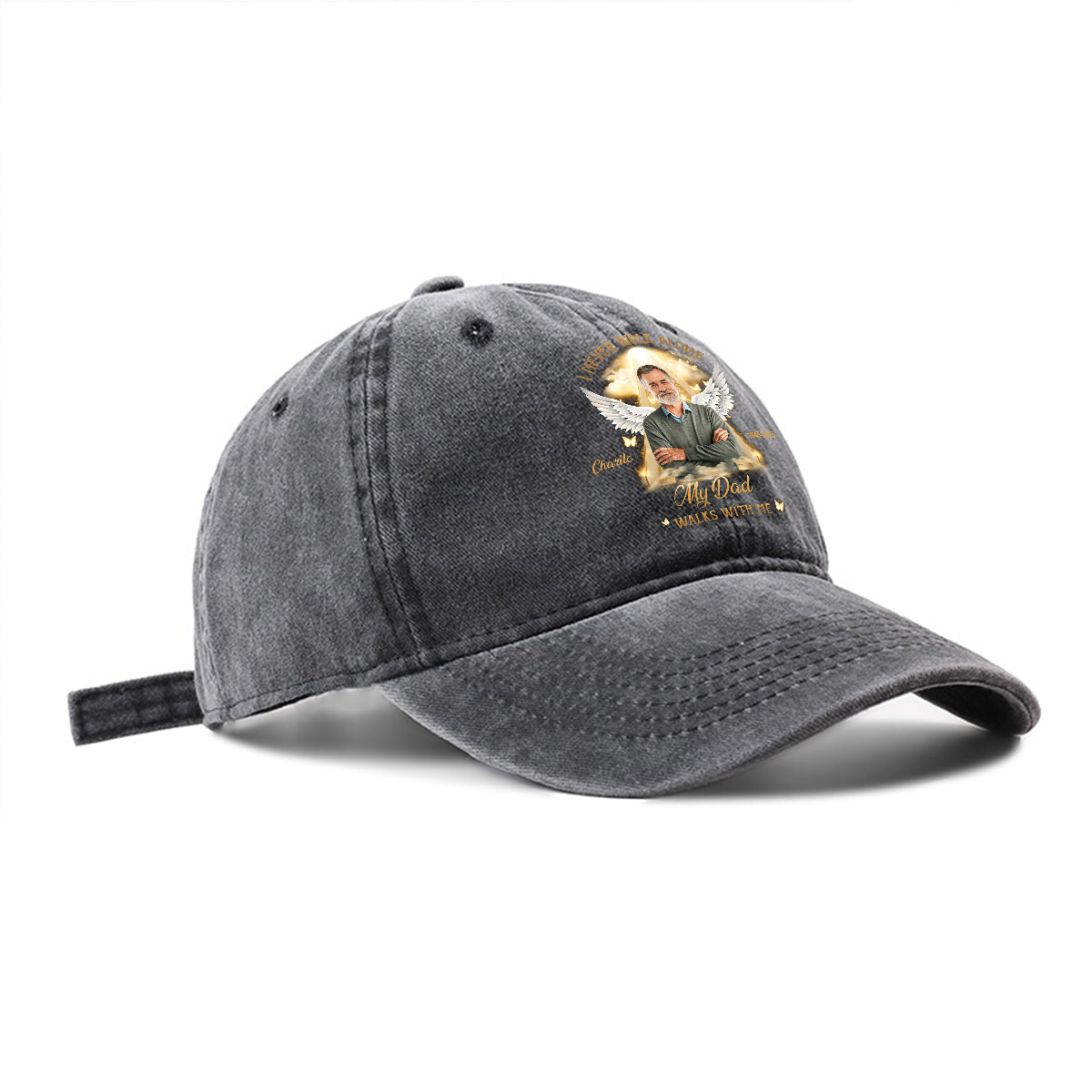 Ich gehe niemals allein – Personalisierte Gedenk-Jeanskappe