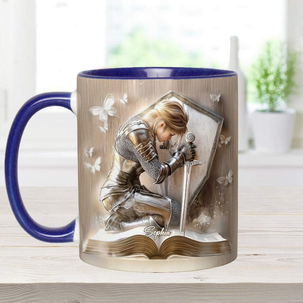 Gott sagt, ich bin ein Krieger – Personalisierte Tasse mit christlichem Akzent