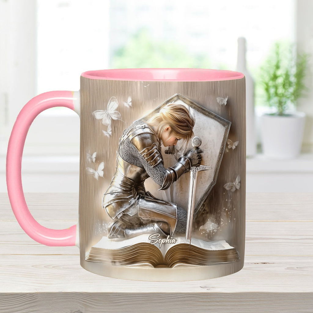 Gott sagt, ich bin ein Krieger – Personalisierte Tasse mit christlichem Akzent