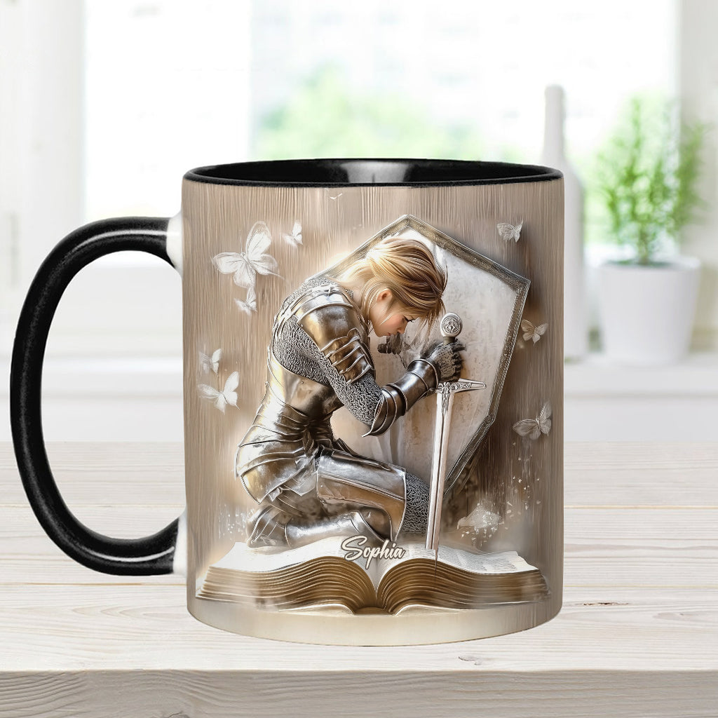 Gott sagt, ich bin ein Krieger – Personalisierte Tasse mit christlichem Akzent