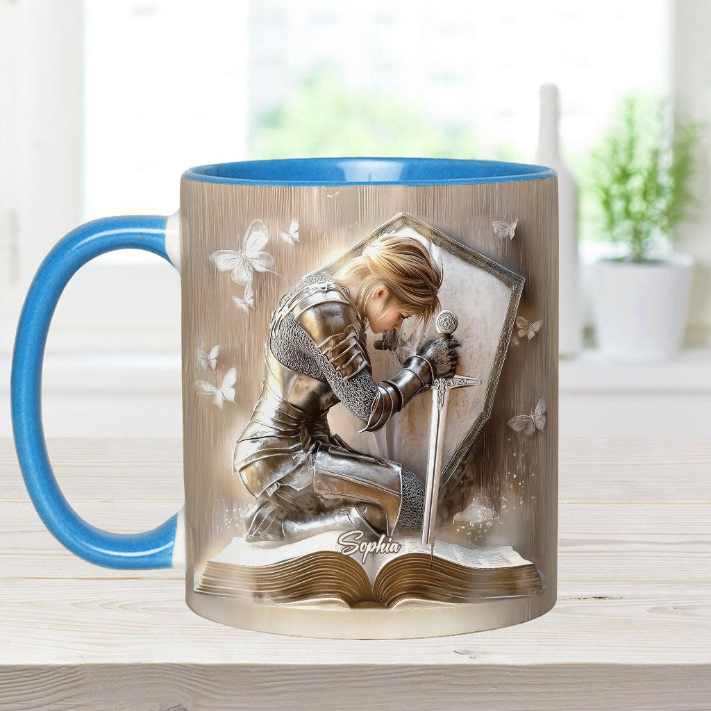 Gott sagt, ich bin ein Krieger – Personalisierte Tasse mit christlichem Akzent