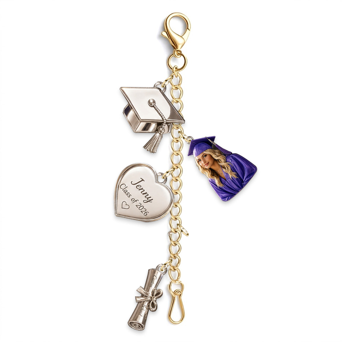 Abschlussklasse 2026 - Personalisierte Abschluss-Dangle Charms