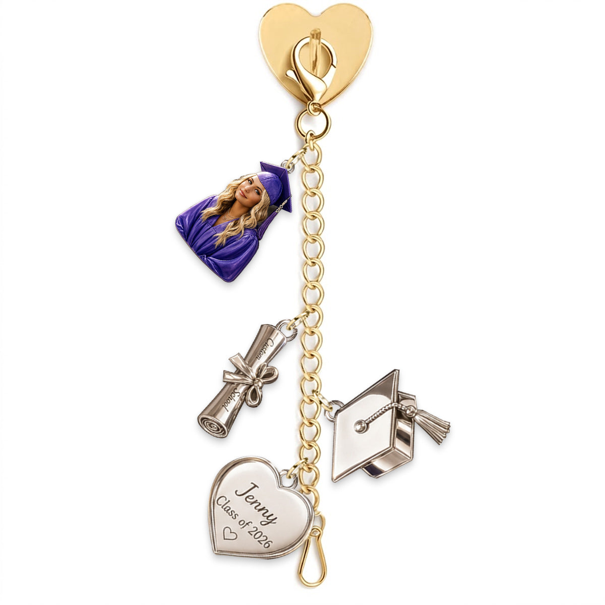 Abschlussklasse 2026 - Personalisierte Abschluss-Dangle Charms