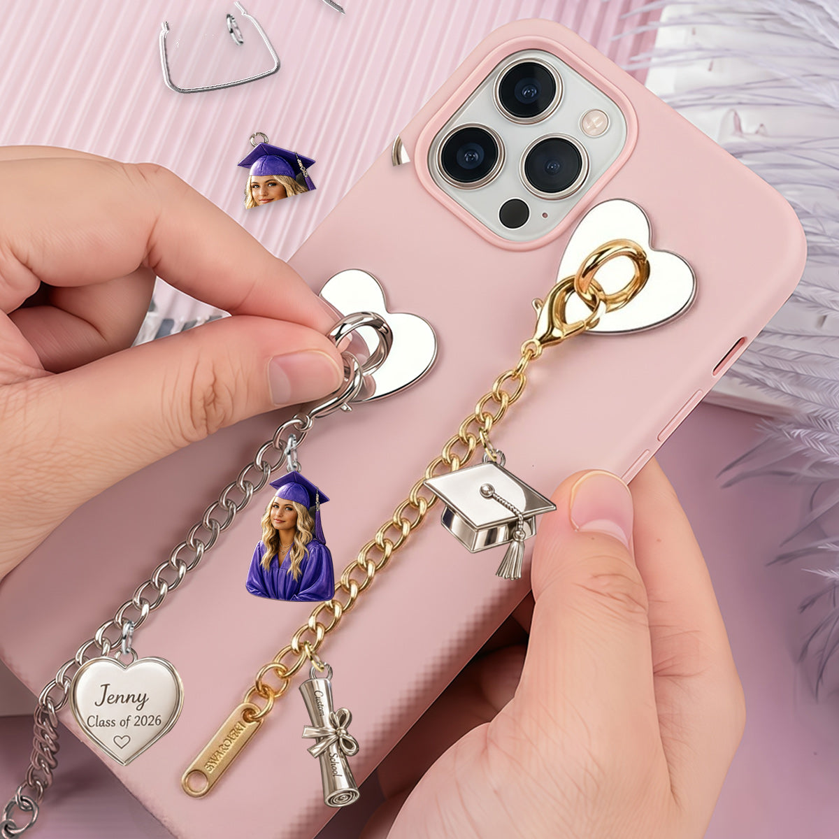 Abschlussklasse 2026 - Personalisierte Abschluss-Dangle Charms