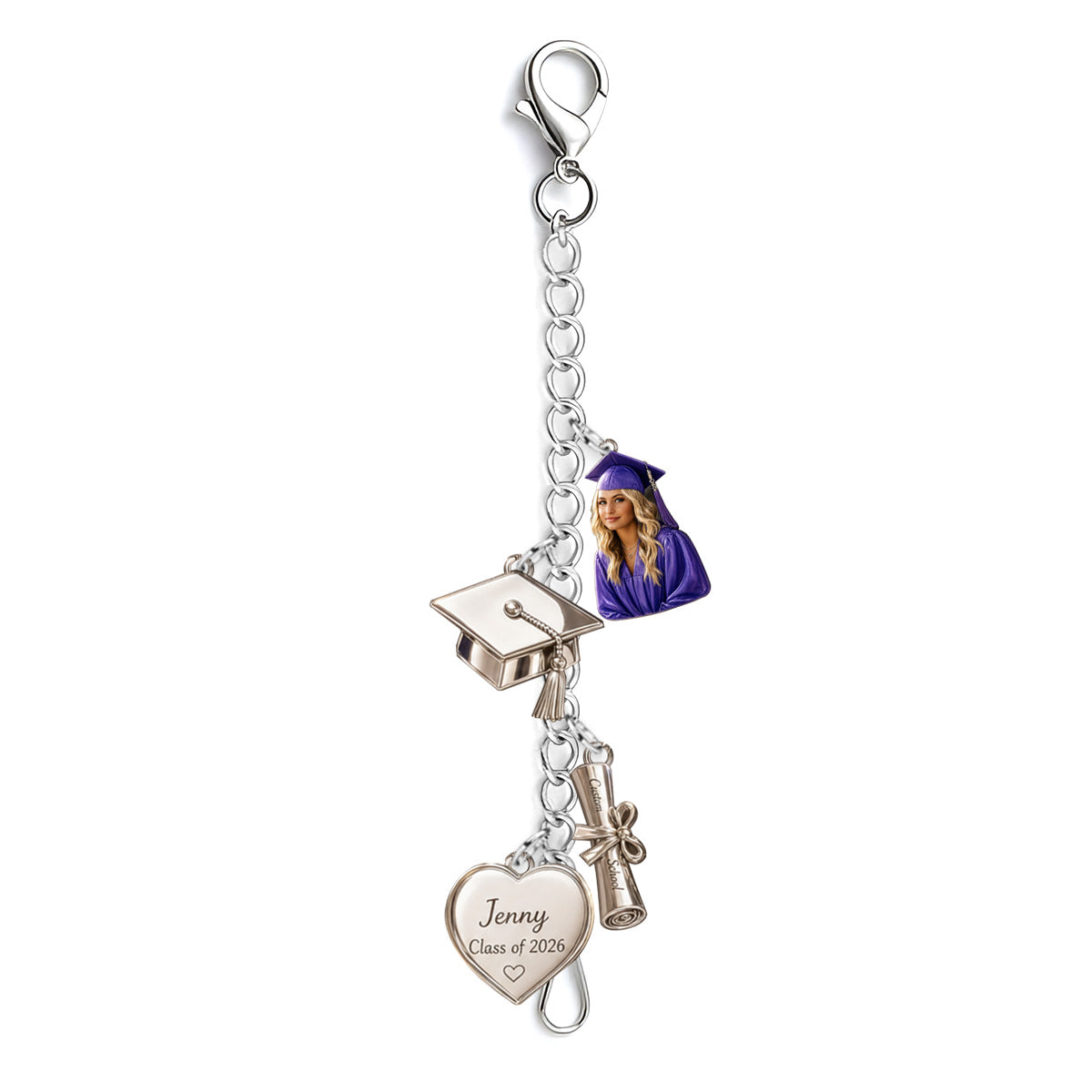 Abschlussklasse 2026 - Personalisierte Abschluss-Dangle Charms